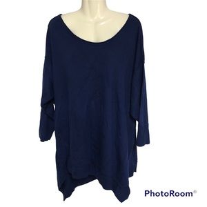 COPY - 89th & Madison Plus Size Women’s Royal Blue Sweater Shark Bite Hem 3/4 S…